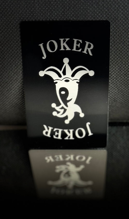 The Joker - Laser Engraved Wallet Sized 0.2mm Anodized Aluminum Metal Playing Card